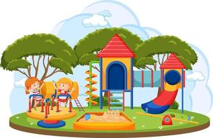 Children playing at playground vector