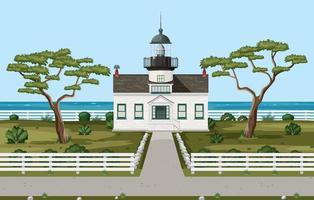 Lighthouse on the coast vector