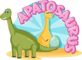 Cute apatosaurus dinosaur cartoon character vector