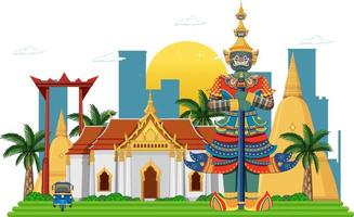 Bangkok Thailand attraction landmarks vector