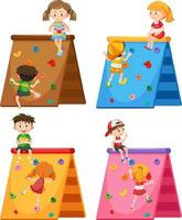 pared de escalada para niños sobre fondo blanco vector