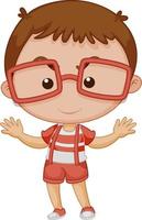 Cute boy cartoon character on white background vector