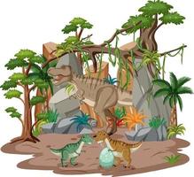 Dinosaur in the forest isolated vector