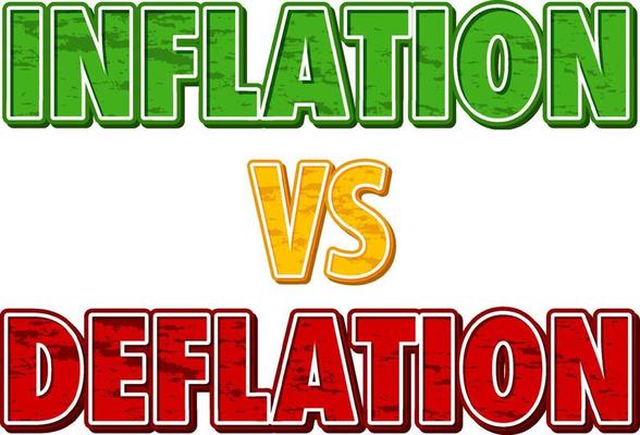 Inflation vs deflation font logo