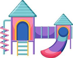 A children playground slide set on white background vector