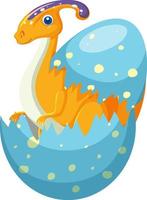 Cute Parasaurolophus Dinosaur Cartoon vector