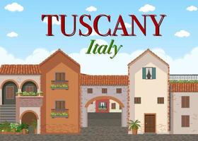 Tuscany Italy Landmark Logo Banner vector