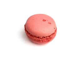 Red Fench macaron macaroon cake,  delicious sweet dessert on white background, lovely food  concept. photo