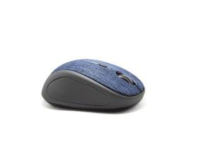 Beautifully shaped blue computer mouse with a modern and ergonomic design and ergonomics as a wireless mouse on a separate white background. photo