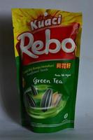 Batam, Indonesia. June 4, 2022. Kuaci, sunflower seed snack with green tea flavor. kuaci seeds from brand rebo photo