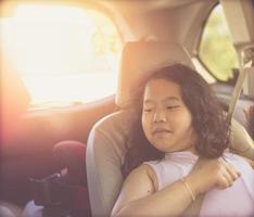 girl smile in car photo