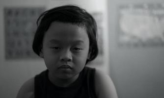 boy in sad mood photo