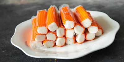 crab stick seafood fast food fresh  meal food snack on the table copy space food background photo