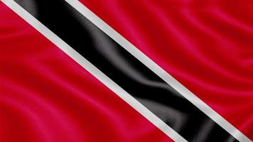 Flag of Trinidad and Tobago. Realistic Waving Flag 3d Render Illustration with Highly Detailed Fabric Texture. photo