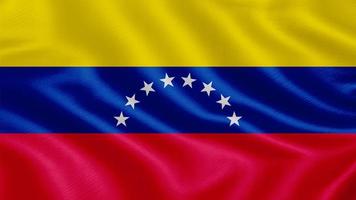 Flag of Venezuela. Realistic Waving Flag 3d Render Illustration with Highly Detailed Fabric Texture. photo