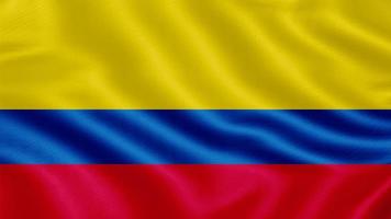 Flag of Colombia. Realistic Waving Flag 3d Render Illustration with Highly Detailed Fabric Texture. photo