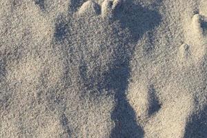 Detailed close up view on sand on a beach at the baltic sea photo