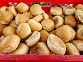 Surface texture of lots of wheat buns. photo
