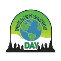 logotipo, afiche, emblema del día del medio ambiente vector