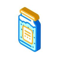 bottle for storage gluten free food isometric icon vector illustration