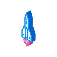 launch rocket isometric icon vector illustration