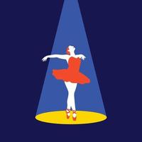 Ballerina with a perfect body is dancing under the lights vector