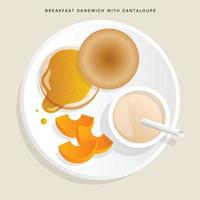 Toddler breakfast. Food that help healthcare. Diet for life. Vector illustration.