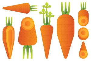 verduras y frutas aisladas sobre fondo blanco. ilustración vectorial vector