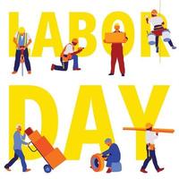 Día Internacional del Trabajo. Auxilio. 1 de mayo. vector