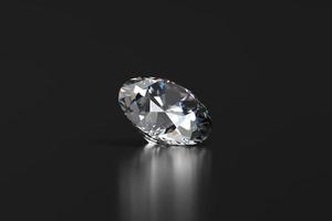 Shiny facet diamond placed on gradient background 3d rendering photo