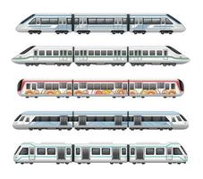 Realistic Trains Mockup Set vector