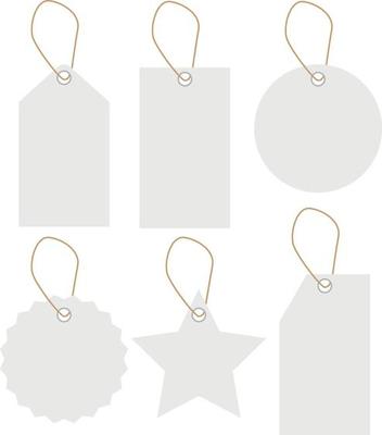 white label tag set. blank tag. flat style. sale tag set. white labels symbol.