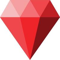 red diamond icon. diamond sign. red gems symbol. ruby sign. vector