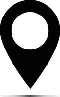 map localization icon. mail sign. pin icon icon. map point with shadow symbol. location pin sign. vector