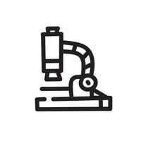 icono de microscopio de línea aislado sobre fondo blanco. símbolo de esquema para el diseño de sitios web, aplicaciones móviles, ui. pictograma de microscopio. ilustración vectorial, trazo de edimicroscopio. eps10 vector