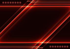 Abstract technology template red glowing laser lines with squares elements on black background vector