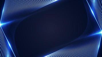 Abstract technology futuristic concept blue laser lines frame with lighting effect on dark background vector