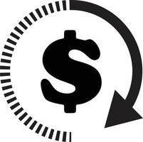 icono de dólar de tiempo. el tiempo es icono de dinero. elemento del símbolo de planificación empresarial. vector