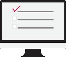 online form survey on computer. checklist and questionnaire icon. feedback business concept. vector