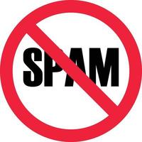 no SPAM sign. anti spam banner. red round anti spam symbol. vector