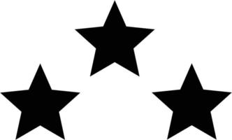 icono de estrella triple. logotipo de estrella negra. símbolo de triple estrella negra. vector