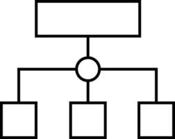 planificación del programador o icono de línea delgada del flujo de trabajo del mapa del sitio. signo de línea del mapa del sitio. vector