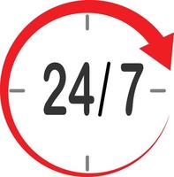 open 24 7 service icon. customer service sign. call center icon. support symbol. vector