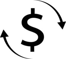 money dollar sign with arrow. concept economy and business theme icon. exchange and convert flat style icon. vector