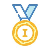 medalla atleta ganador premio color icono vector ilustración