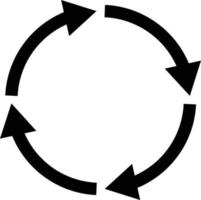 símbolo de proceso. signo de flecha de ciclo de cuatro pasos. icono de ciclo. símbolo de ciclo de flecha. vector