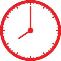 red clock icon. clock sign. time symbol. vector