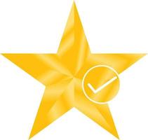 icono web de signo favorito estrella con marca de verificación. icono de estrella favorita. estrella favorita con símbolo de marca de verificación. vector