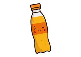 jugo de soda de dibujos animados con cara aislada sobre fondo blanco. ilustración vectorial de jugo de soda vector