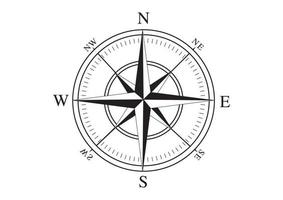 Black and white Nautical Compass isolated on white backgroundBlack and white Nautical Compass isolated on white background vector